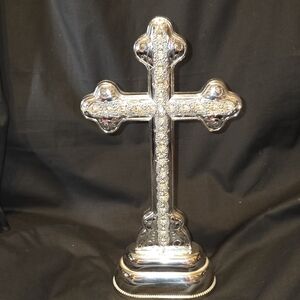 Royal Limited Silver-Tone Rhinestone Cross